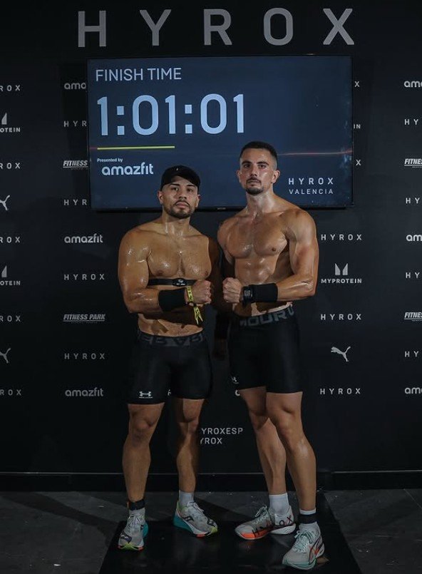 Adrián y Walter entrenando